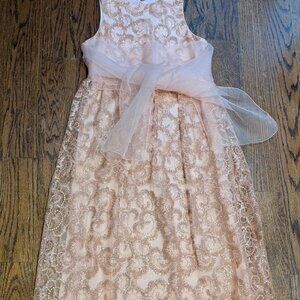 pinco pollino rose gold dress